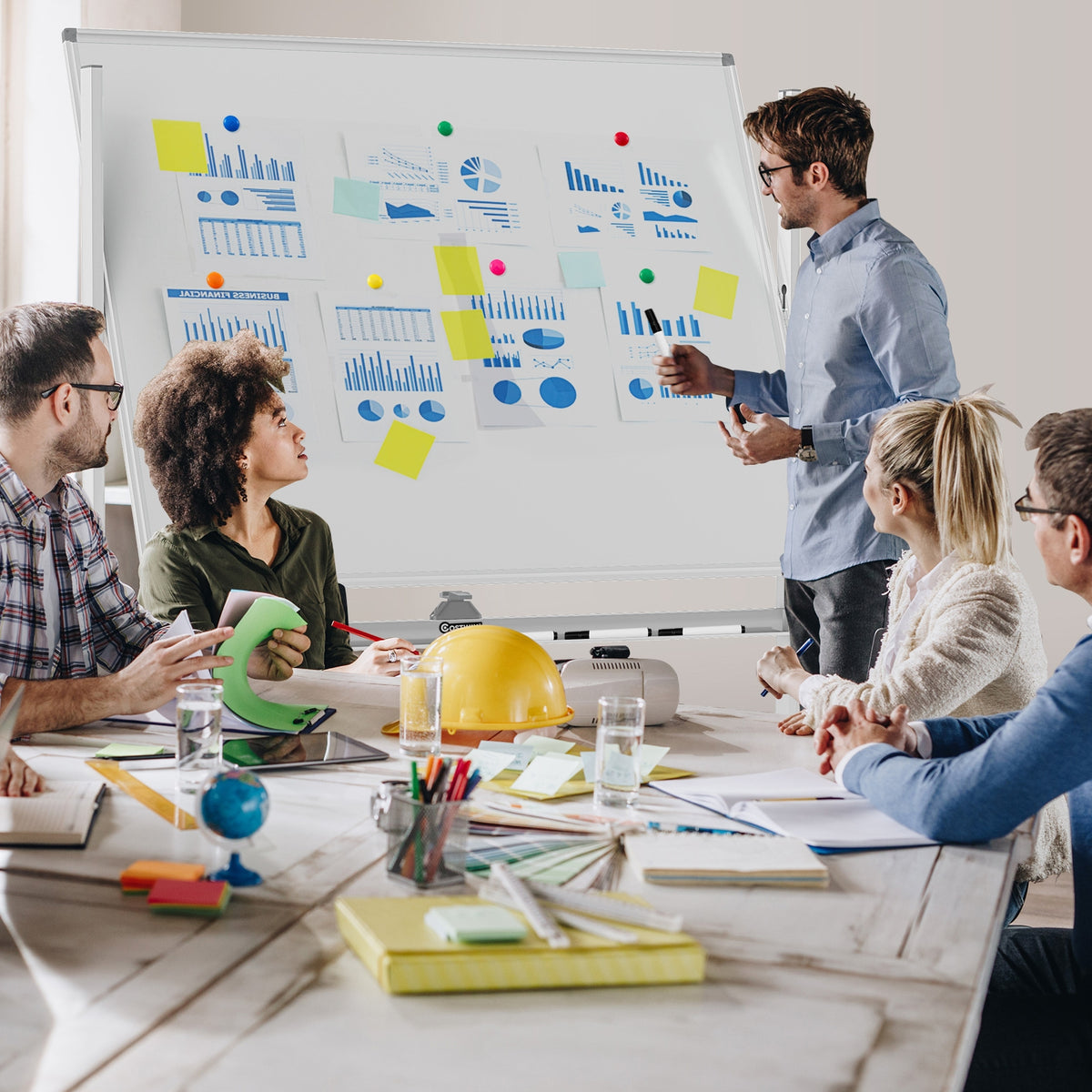 48 x 36 Inches Rolling Whiteboard, Magnetic Surface, White Home Office at Gallery Canada