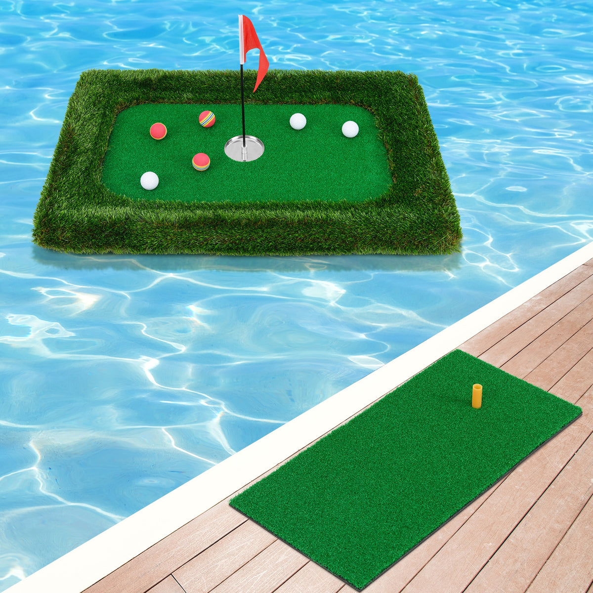 37.5 x 25.5 Inch Floating Golf Green, Pool Chipping Mat, Green Golf at Gallery Canada