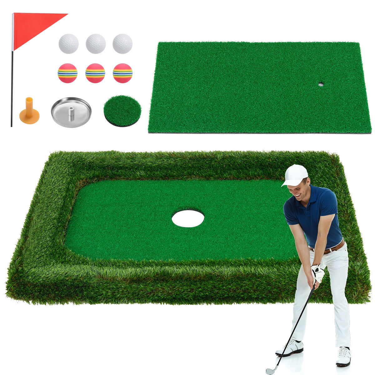 37.5 x 25.5 Inch Floating Golf Green, Pool Chipping Mat, Green Golf Green at Gallery Canada