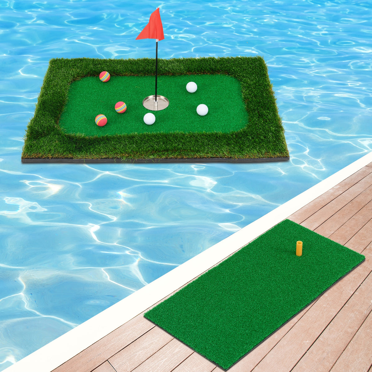 Floating Golf Green For Pool, 6 Golf Balls And Flag, Green Golf at Gallery Canada