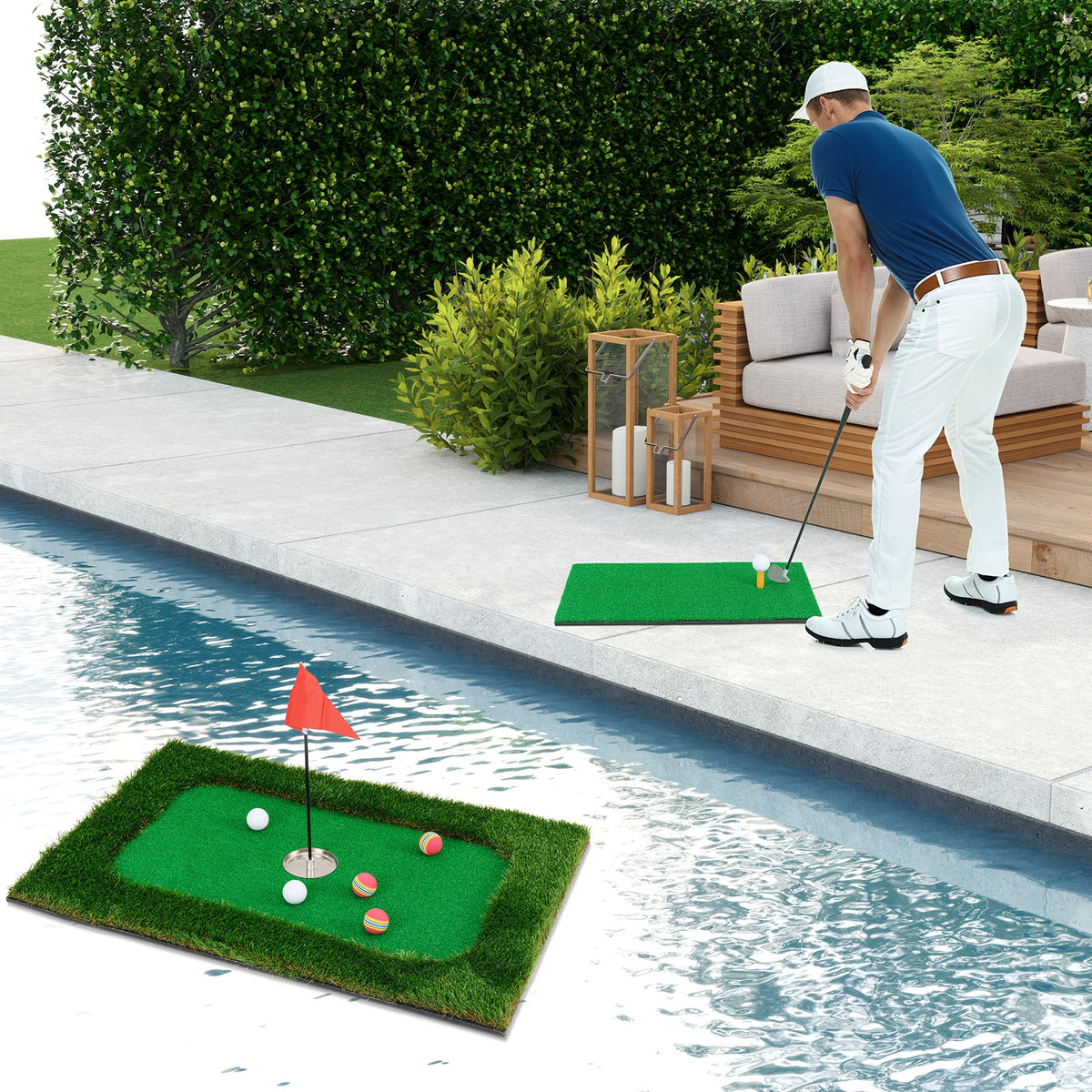 Floating Golf Green For Pool, 6 Golf Balls And Flag, Green Golf at Gallery Canada