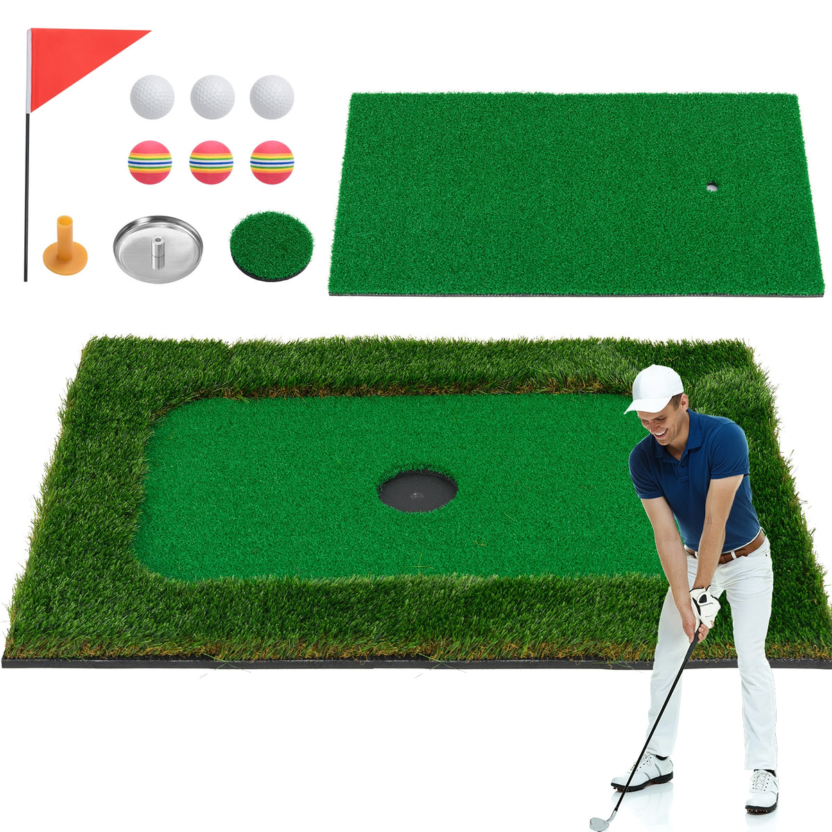 Floating Golf Green For Pool, 6 Golf Balls And Flag, Green Golf Green at Gallery Canada