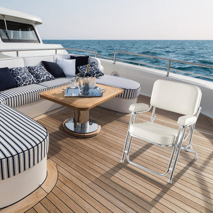 Portable Aluminum Boat Deck Beach Chair, Cushioned Seat, White Water Sports at Gallery Canada