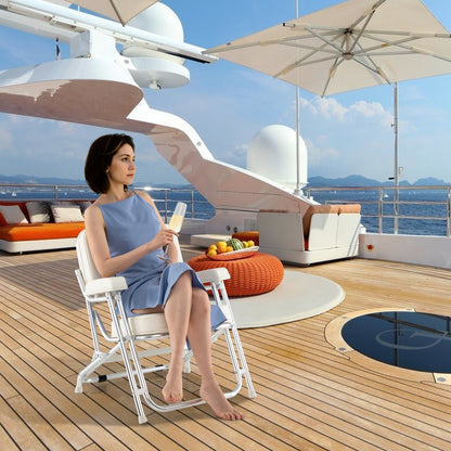 Portable Aluminum Boat Deck Beach Chair, Cushioned Seat, White Water Sports at Gallery Canada