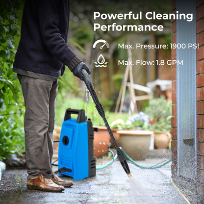 1900 PSI 1.8 GPM Electric Pressure Washer, 4 Quick Connect Nozzles, Blue Washing Machines at Gallery Canada