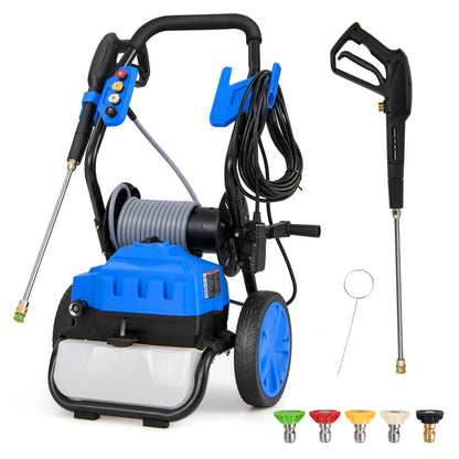 2300 PSI 1.8 GPM Electric Pressure Washer, Wheels, 5 Nozzles, Blue Washing Machines Blue at Gallery Canada