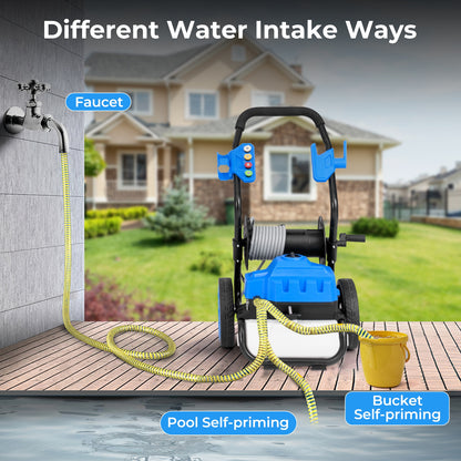 2300 PSI 1.8 GPM Electric Pressure Washer, Wheels, 5 Nozzles, Blue Washing Machines at Gallery Canada