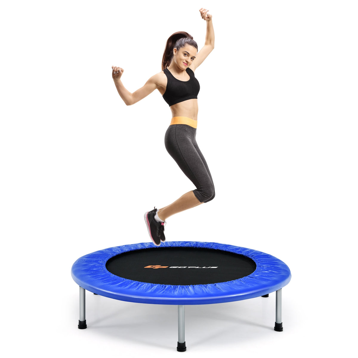 36 Inch Mini Folding Trampoline, Portable Fitness Rebounder, Blue Trampolines at Gallery Canada