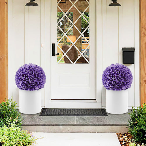 Artificial Plant Topiary Balls, Faux Boxwood, Purple