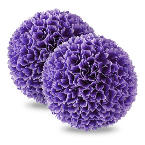 Artificial Plant Topiary Balls, Faux Boxwood, Purple