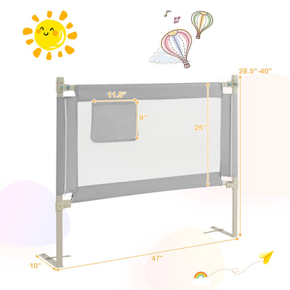 Toddler Bedrail With Side Pocket, 24 Adjustable Heights, Gray Bed Rails at Gallery Canada