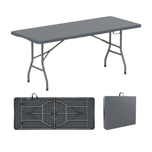 6 ft Portable Folding Table, 350 LBS, Gray Camping Furniture Gray at Gallery Canada