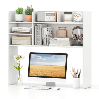 Desktop Bookshelf Countertop Storage Hutch, 6 Shelves, White Bookcases at Gallery Canada
