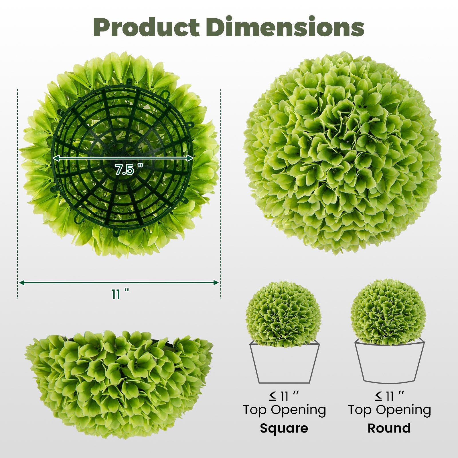 Artificial Plant Topiary Balls, Faux Boxwood, Green Faux Plants at Gallery Canada