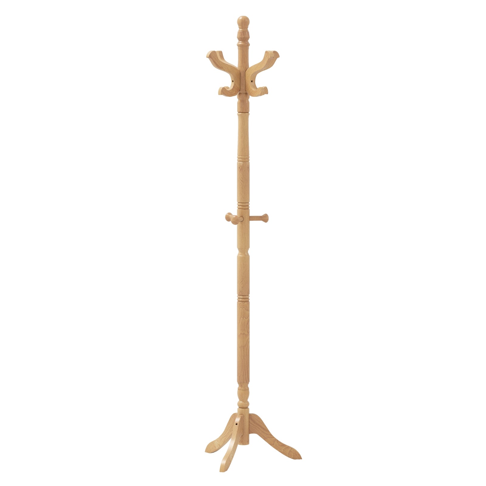 Solid Wood Hall Tree, 11 Hooks, 3 Height Options, Natural Coat Racks & Hall Trees Natural at Gallery Canada
