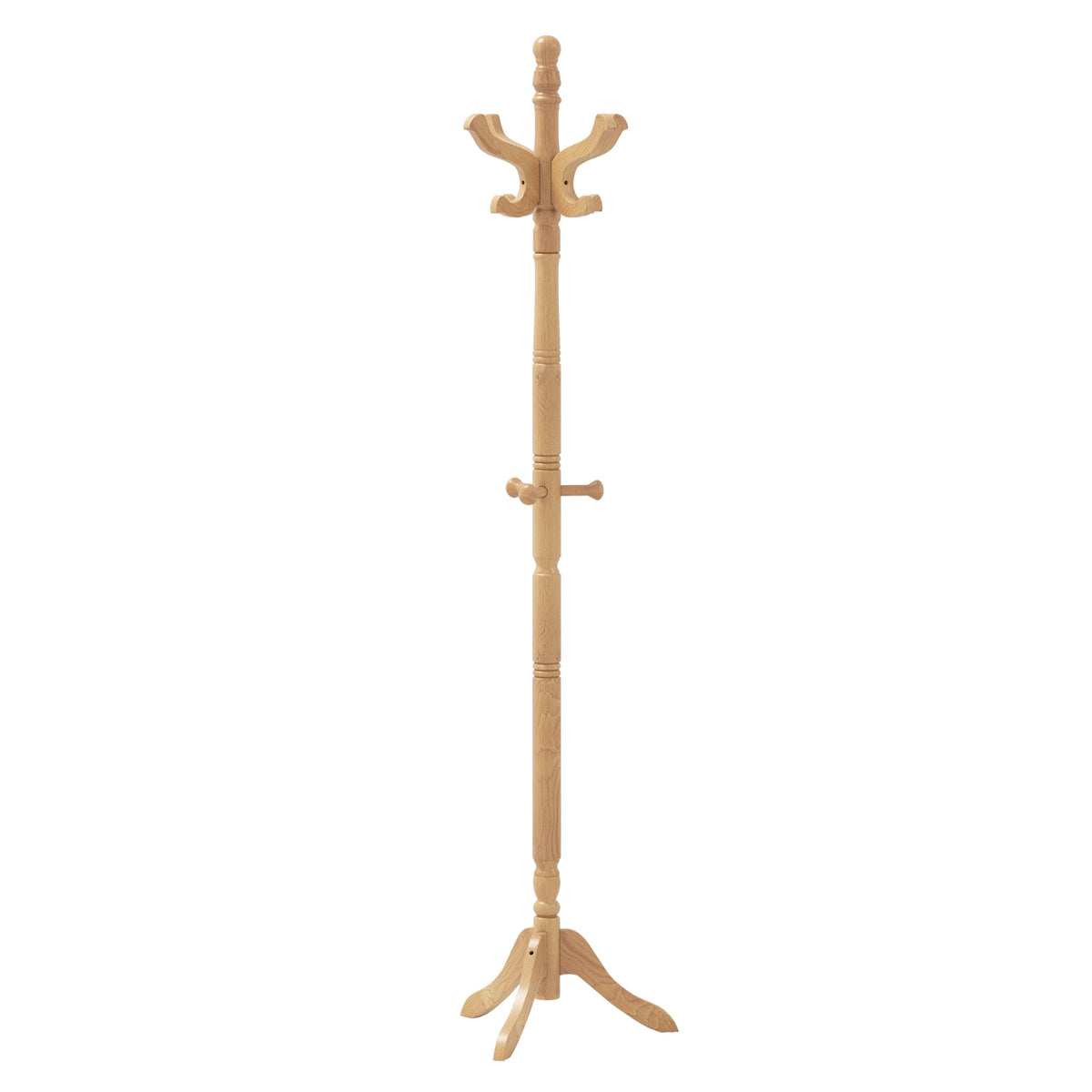Solid Wood Hall Tree, 11 Hooks, 3 Height Options, Natural Coat Racks & Hall Trees Natural at Gallery Canada