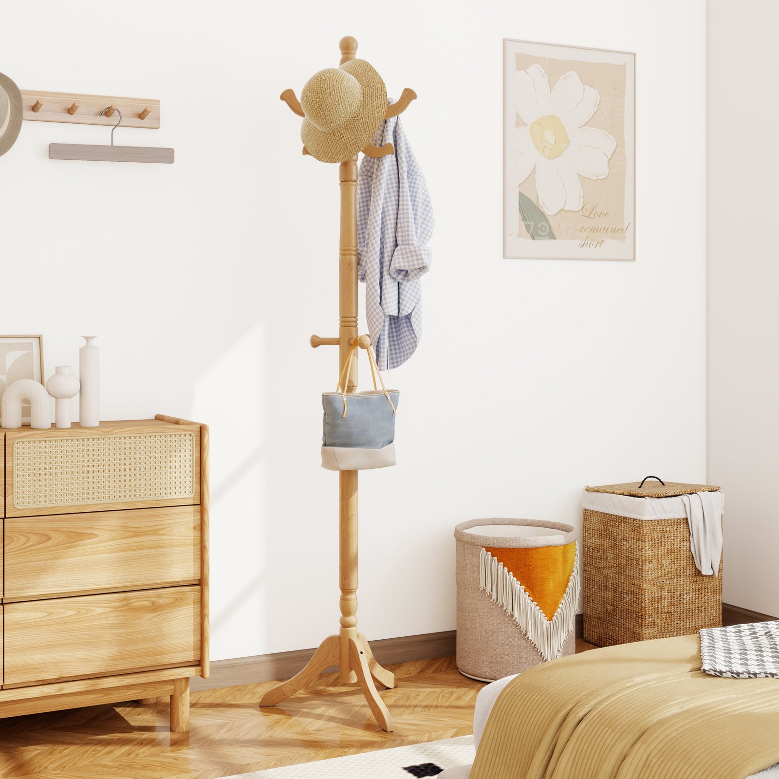 Solid Wood Hall Tree, 11 Hooks, 3 Height Options, Natural Coat Racks & Hall Trees at Gallery Canada