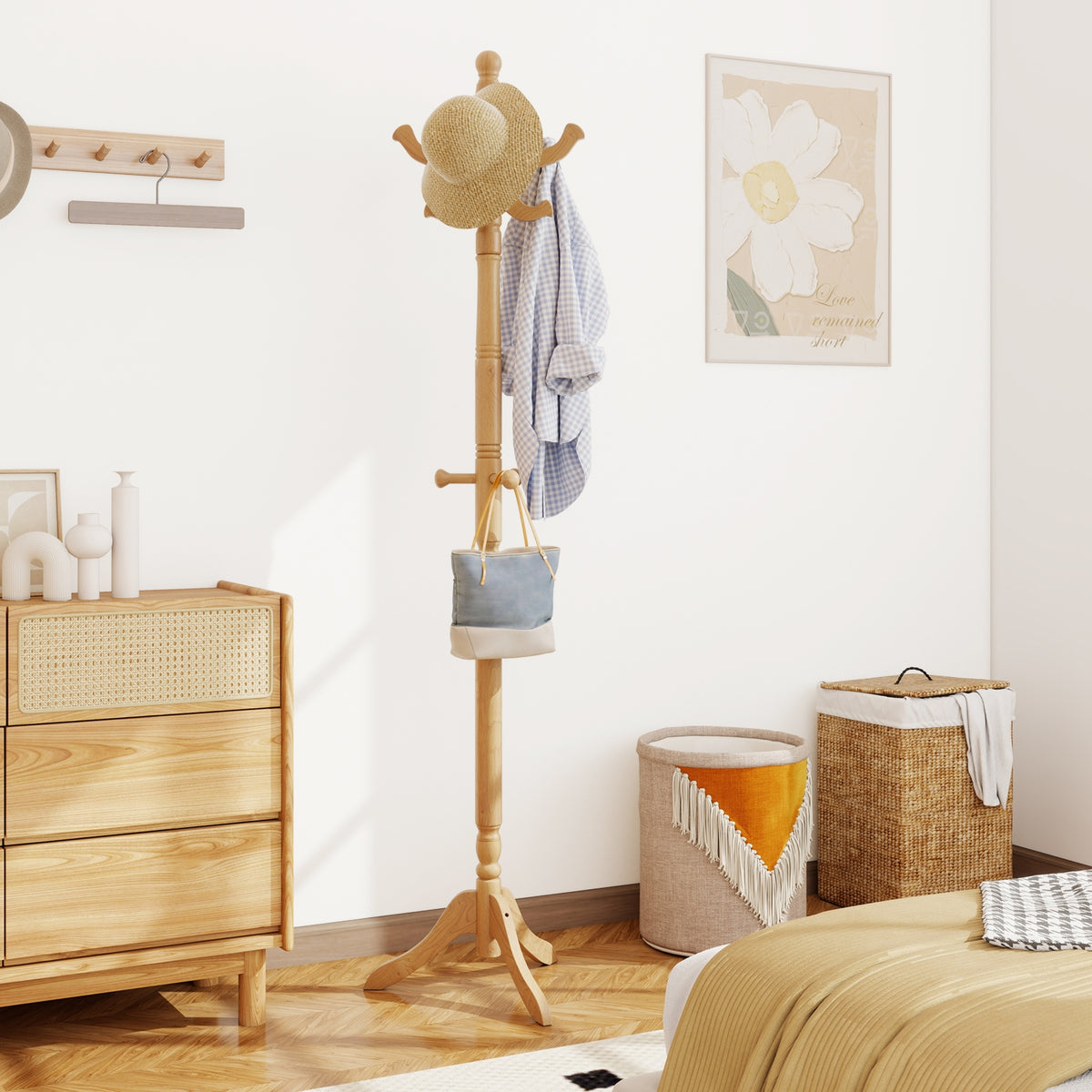 Solid Wood Hall Tree, 11 Hooks, 3 Height Options, Natural Coat Racks & Hall Trees at Gallery Canada