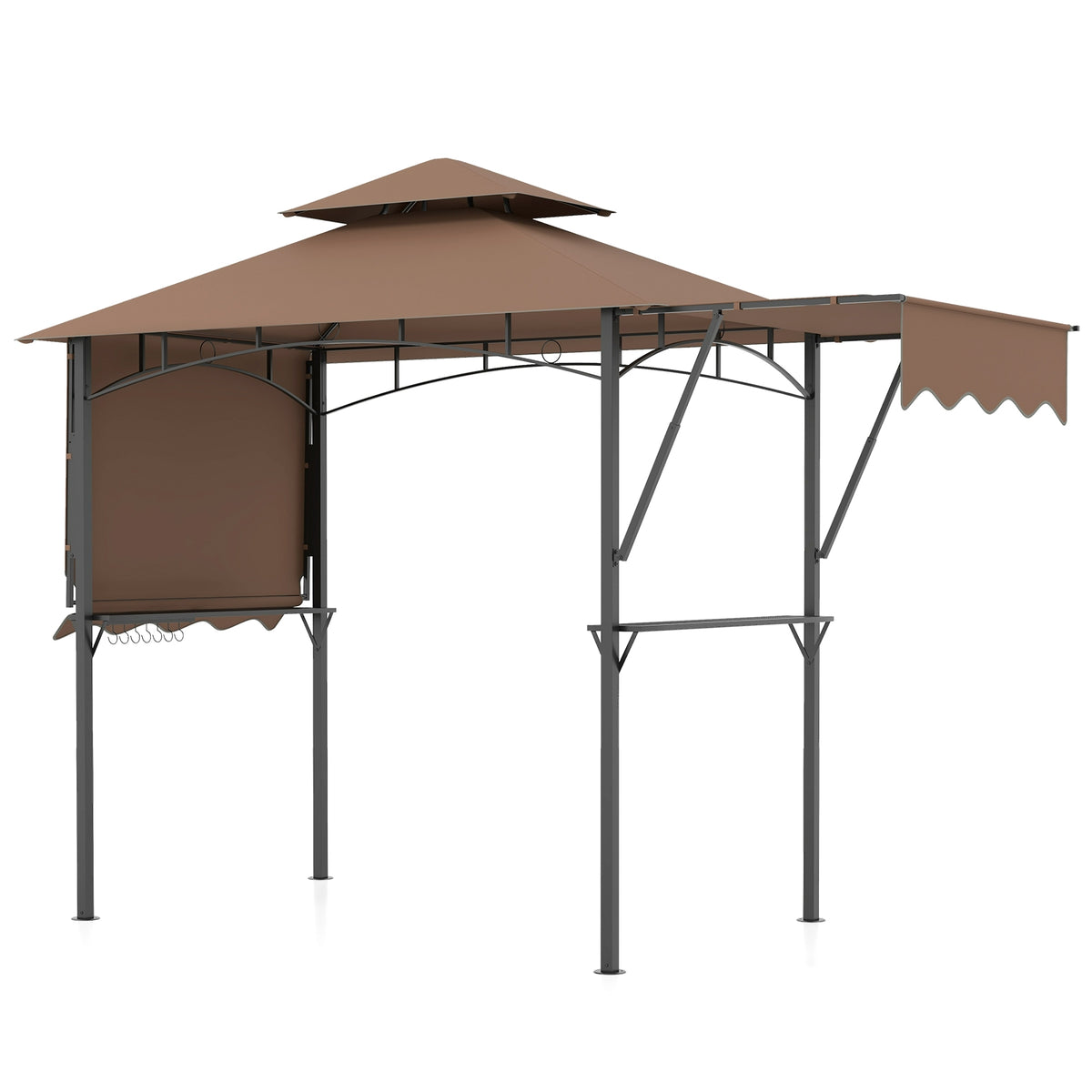 13 x 5 Feet Grill Gazebo, Dual Side Awnings, 2 Adjustable Shelves, Coffee Gazebos at Gallery Canada