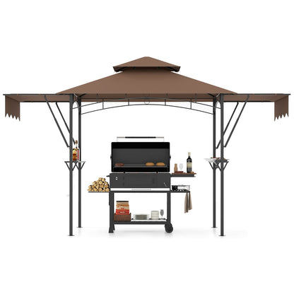 13 x 5 Feet Grill Gazebo, Dual Side Awnings, 2 Adjustable Shelves, Coffee Gazebos at Gallery Canada