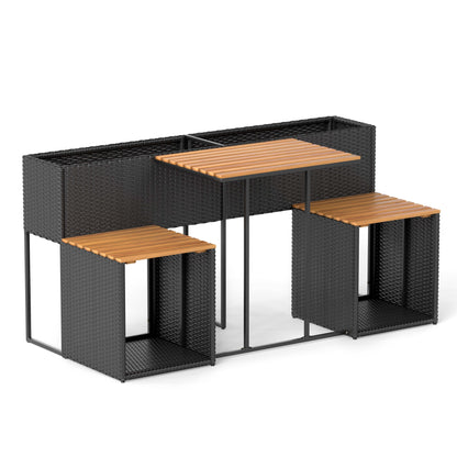 Patio Furniture Set With Raised Garden Bed, Black Patio Furniture Sets at Gallery Canada
