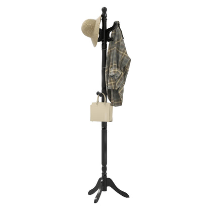 Solid Wood Hall Tree, 11 Hooks, 3 Height Options, Black Coat Racks & Hall Trees at Gallery Canada
