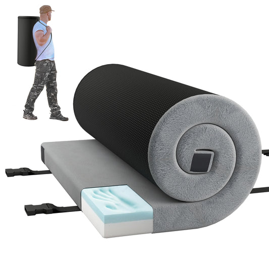 Foldable Camping Mattress, High Density Foam Cushion, Anti-Slip Bottom, Gray Air Mattresses & Sleeping Bags Gray at Gallery Canada