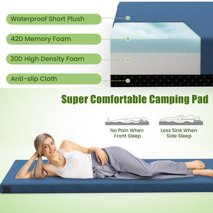 Foldable Camping Mattress, High Density Foam Cushion, Anti-Slip Bottom, Navy Air Mattresses & Sleeping Bags at Gallery Canada