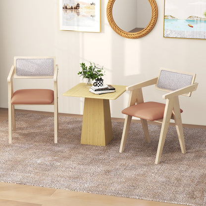 Mid Century Wooden Accent Chairs, Set Of 2, Beige Accent Chairs at Gallery Canada