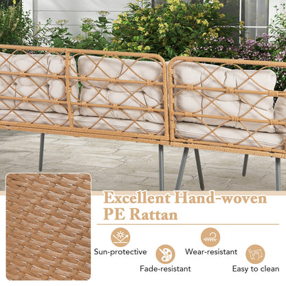 3 Piece Corner Patio Furniture, Small Coffee Table, Beige Patio Conversation Sets at Gallery Canada