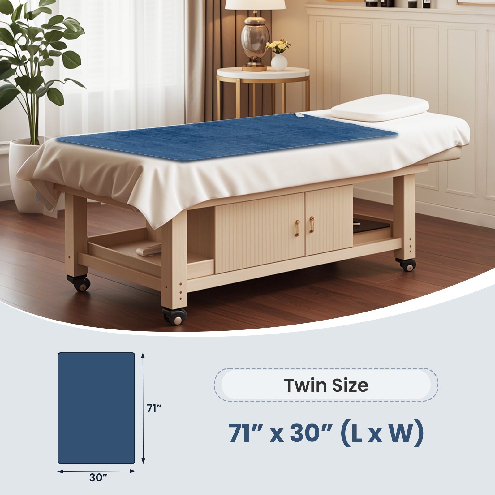Electric Heated Mattress Pad, 5 Heating Levels, Blue Bedroom at Gallery Canada