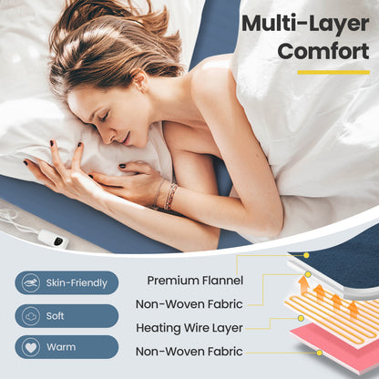 Electric Heated Mattress Pad, 5 Heating Levels, Blue Bedroom at Gallery Canada