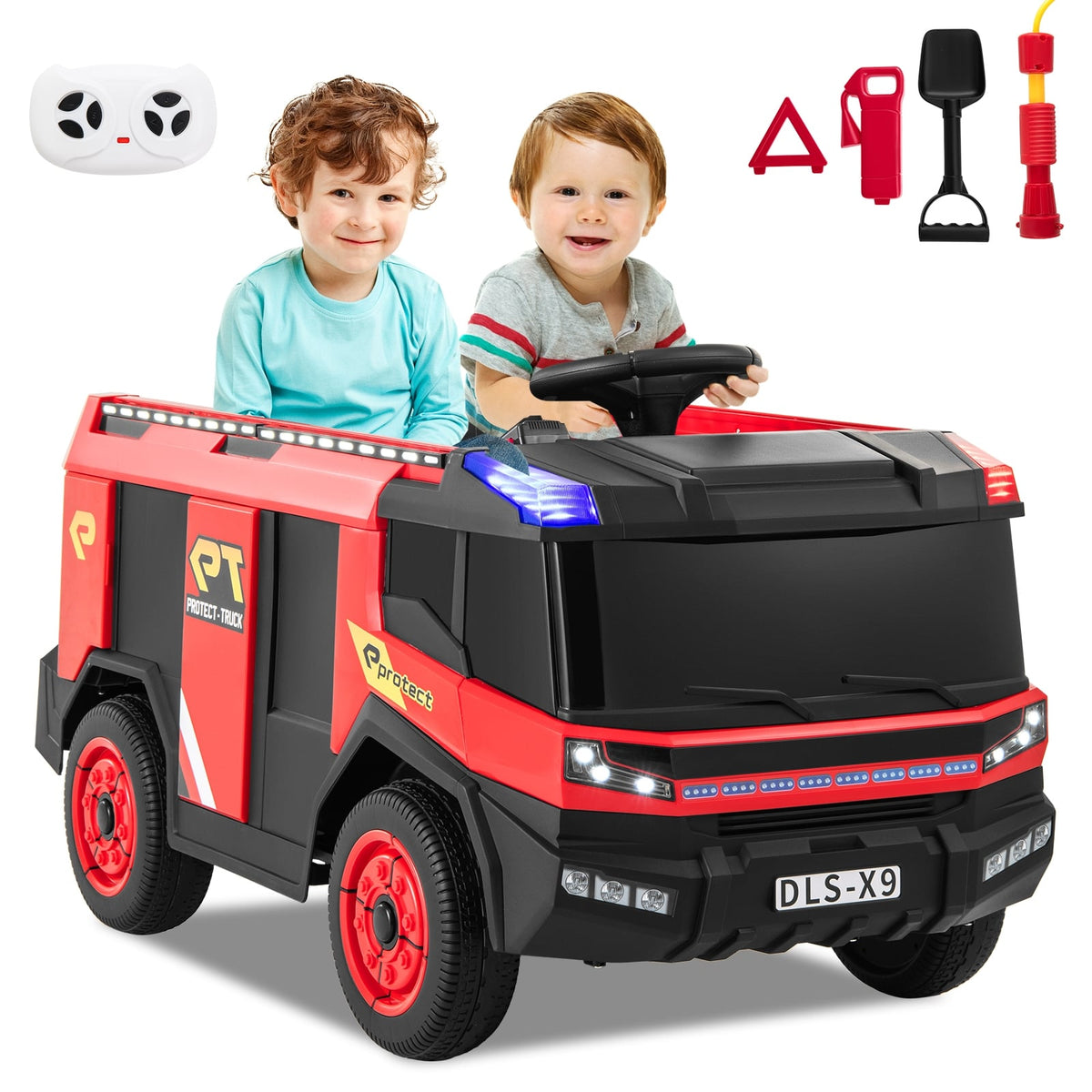 Kids Ride On Fire Truck, 2-Seater, Remote Control, Water Gun, Red Powered Ride On Toys at Gallery Canada