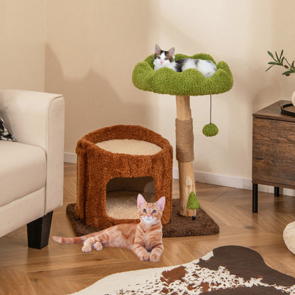 Multifunctional Cat Tree With Scratching Posts, Top Perch, Brown Cat Trees Condos & Scratchers at Gallery Canada