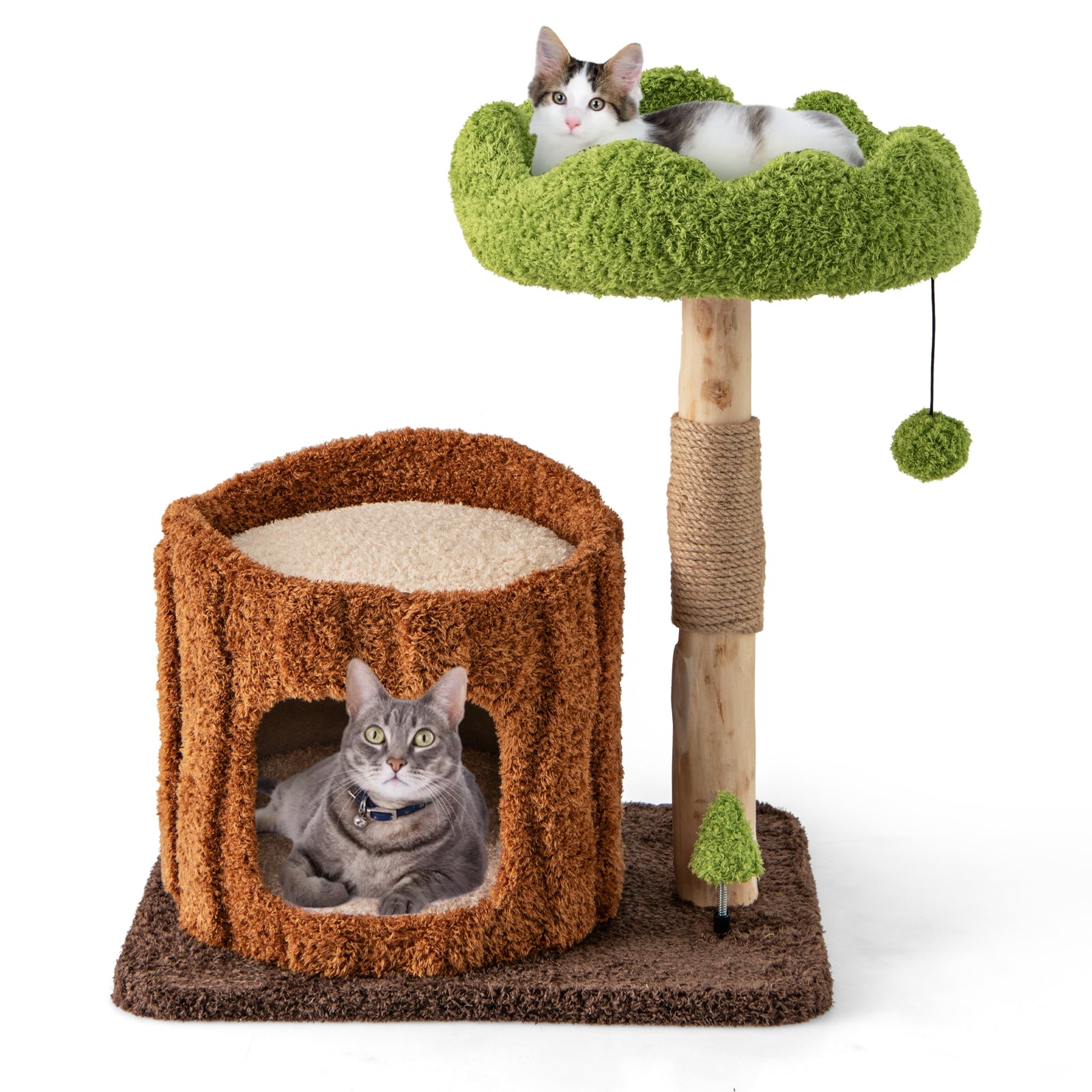 Multifunctional Cat Tree With Scratching Posts, Top Perch, Brown Cat Trees Condos & Scratchers Brown at Gallery Canada