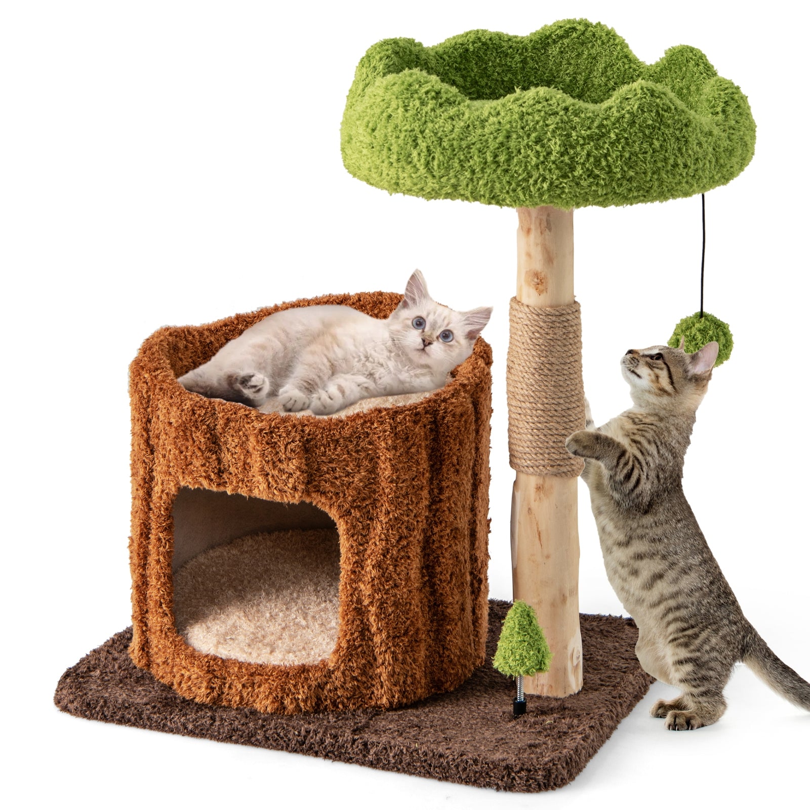 Multifunctional Cat Tree With Scratching Posts, Top Perch, Brown Cat Trees Condos & Scratchers at Gallery Canada