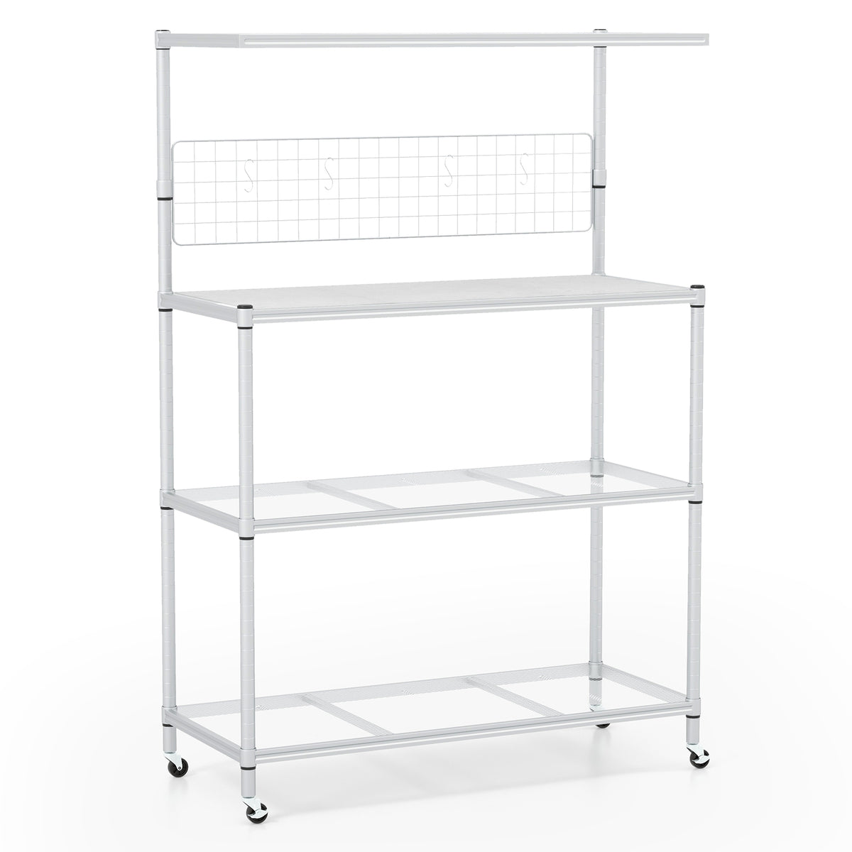 4-Tier Bakers Rack On Wheels, Adjustable Shelves, Silver Baker's Racks Silver at Gallery Canada