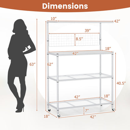 4-Tier Bakers Rack On Wheels, Adjustable Shelves, Silver Baker's Racks at Gallery Canada