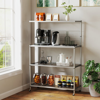 4-Tier Bakers Rack On Wheels, Adjustable Shelves, Silver Baker's Racks at Gallery Canada