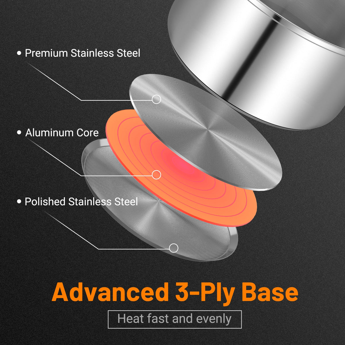 12 Piece Pots And Pans Set, Tempered Glass Lids, Silver Cookware & Bakeware at Gallery Canada