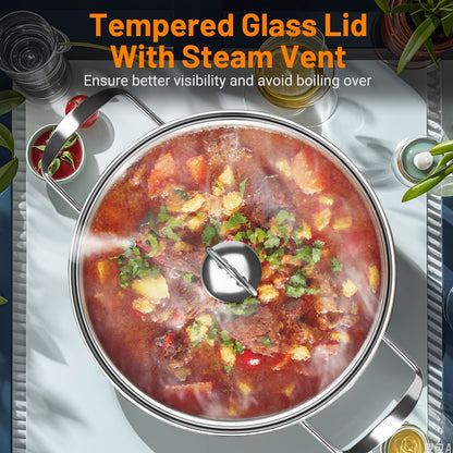 12 Piece Pots And Pans Set, Tempered Glass Lids, Silver Cookware & Bakeware at Gallery Canada