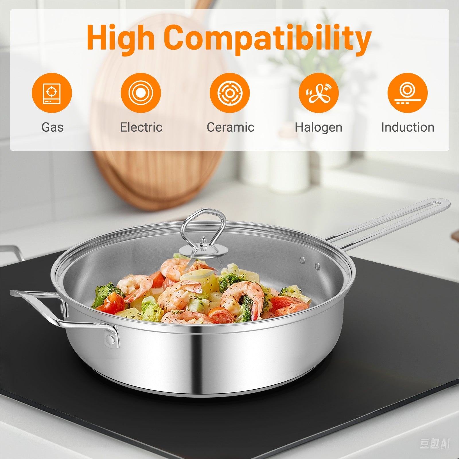 12 Piece Pots And Pans Set, Tempered Glass Lids, Silver Cookware & Bakeware at Gallery Canada