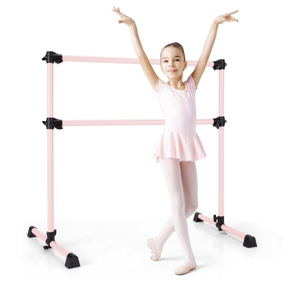 4 Feet Ballet Barre, Adjustable Height, Pink Yoga Accessories at Gallery Canada