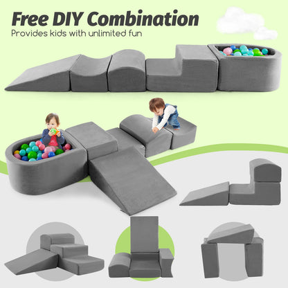 5-Piece Climb And Crawl Playset With Ball Pit, Gray Baby Gyms & Playmats at Gallery Canada