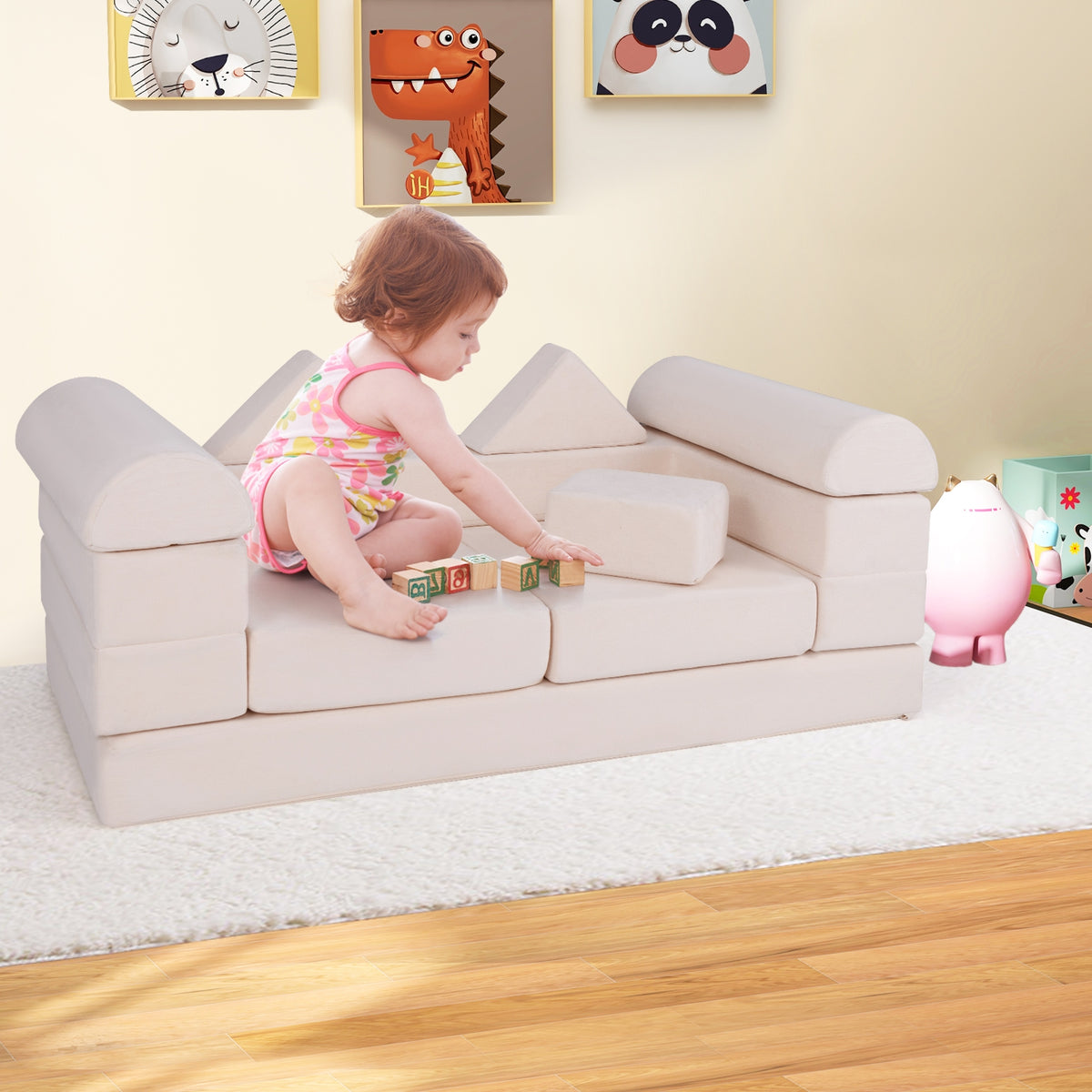 9-Piece Climb And Crawl Foam Playset, Beige Baby Gyms & Playmats at Gallery Canada