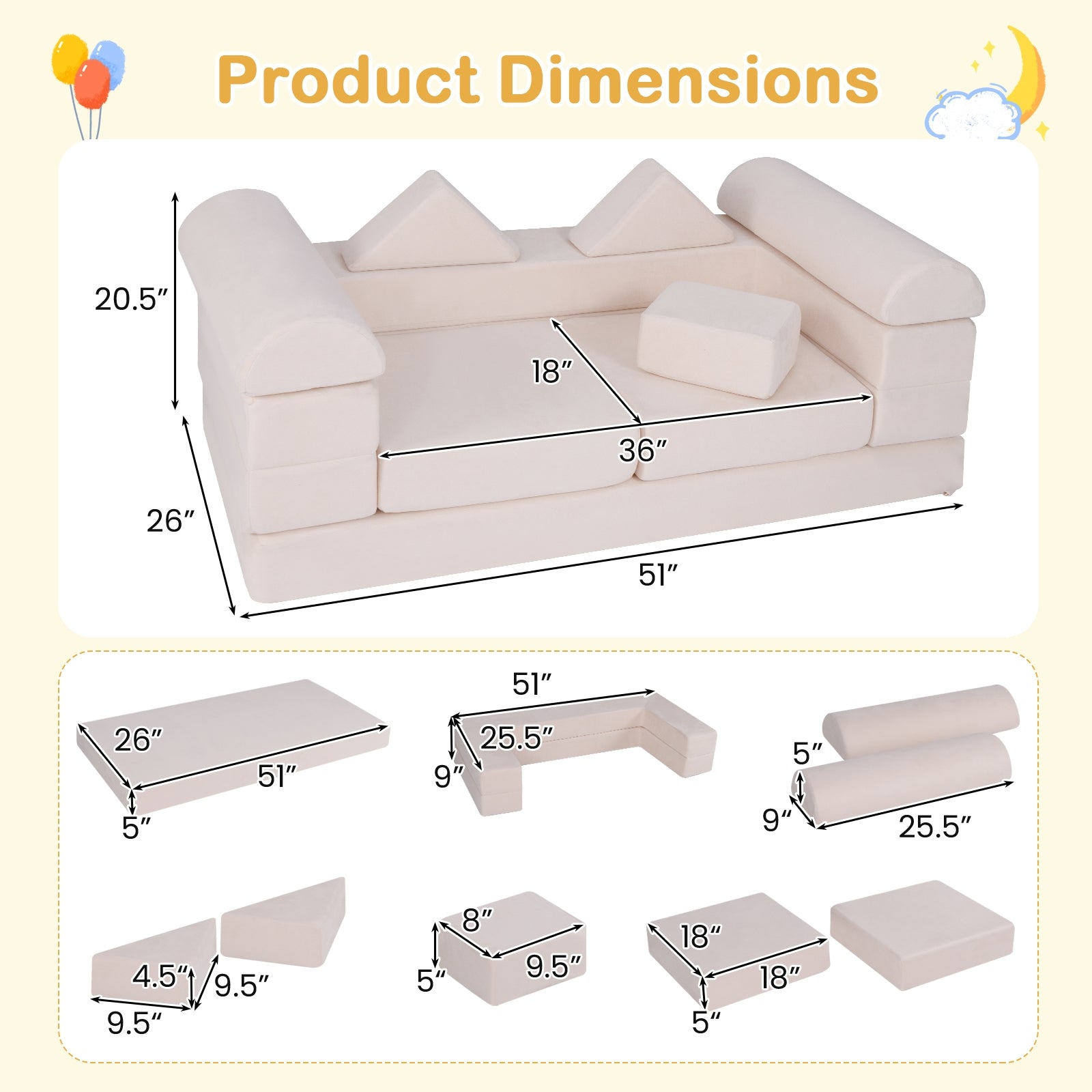 9-Piece Climb And Crawl Foam Playset, Beige Baby Gyms & Playmats at Gallery Canada