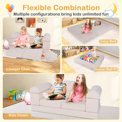 9-Piece Climb And Crawl Foam Playset, Beige Baby Gyms & Playmats at Gallery Canada