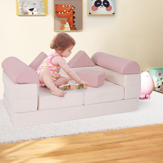 9-Piece Climb And Crawl Foam Playset, Pink Baby Gyms & Playmats Pink at Gallery Canada