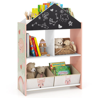 Kids Playhouse Bookshelf With Chalkboard, Whiteboard, 3-6 Years, Pink Kids Storage at Gallery Canada