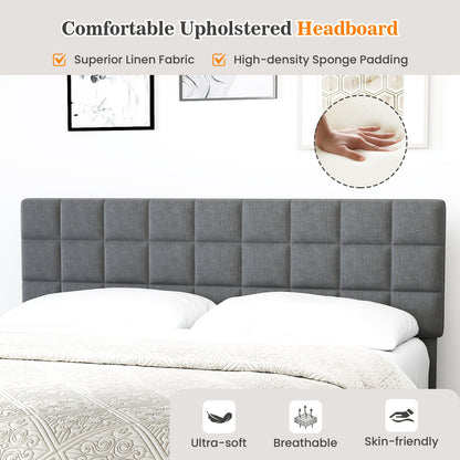 King Size Bed Frame With Adjustable Headboard, Gray Simple Bed Frame at Gallery Canada